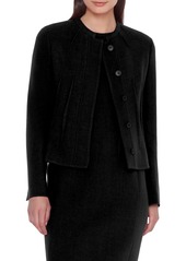 Akris Double Face Crepe Wool Jacket in Black at Nordstrom