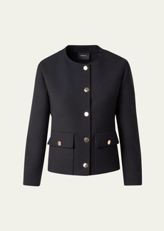 Akris Double-Face Wool Winter Jacket with Gold-Tone Buttons