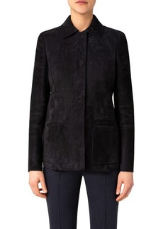 Akris Edelle Fitted Suede Jacket