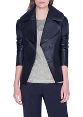 Akris Exaggerated Lapels Leather Jacket