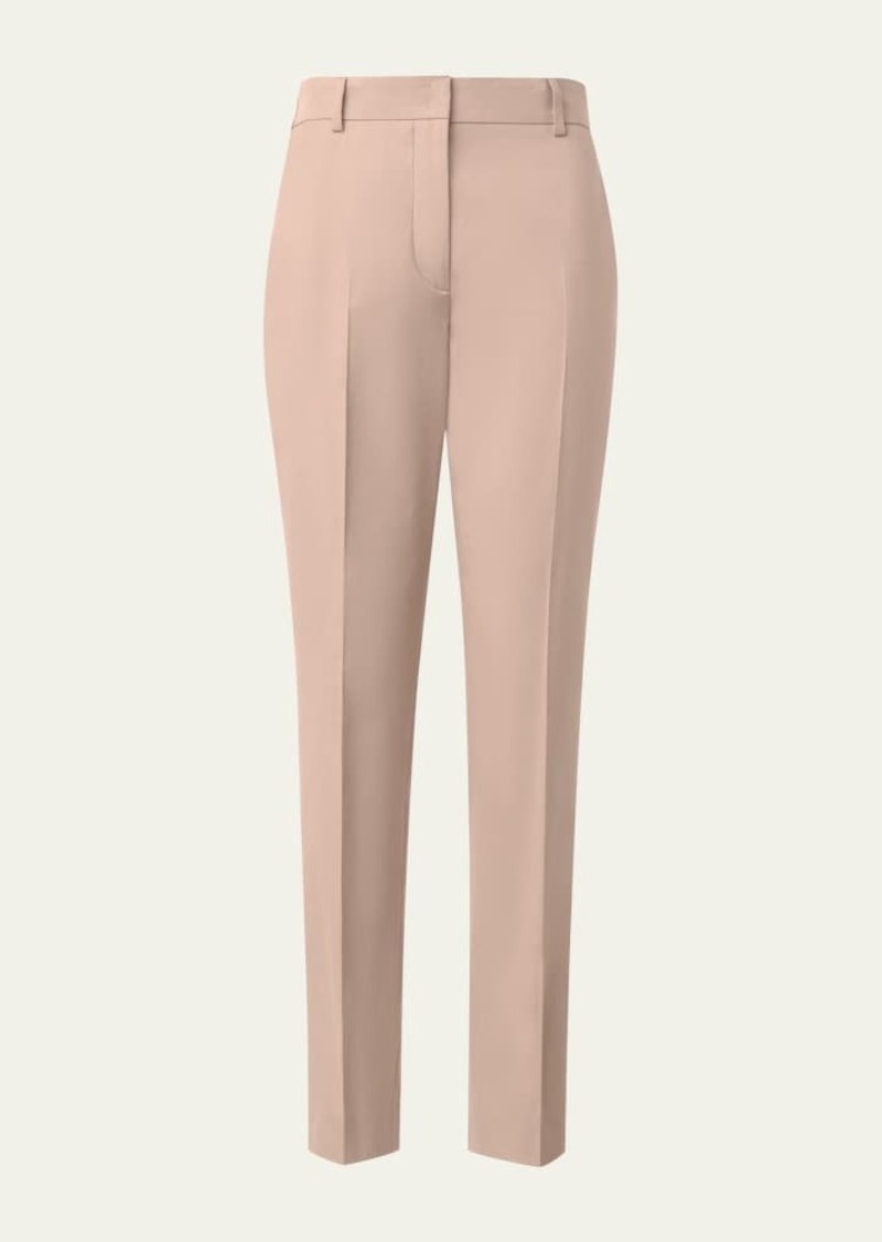 Akris Flavin Cotton Techno Gabardine Tapered-Leg Ankle Pants