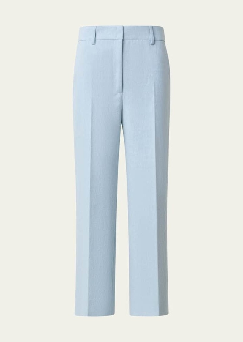 Akris Flora Denim Cropped Wide-Leg Pants