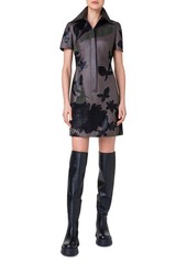 Akris Floral Appliqué Leather Dress