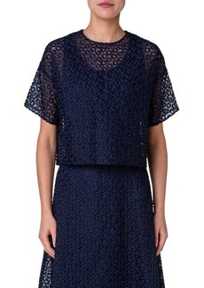 Akris Floral Embroidered Organza Top