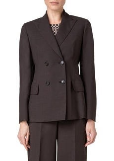 Akris Gala Cool Wool Blend Double Breasted Jacket