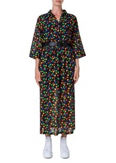 Akris Heart Print Cotton Poplin Shirtdress