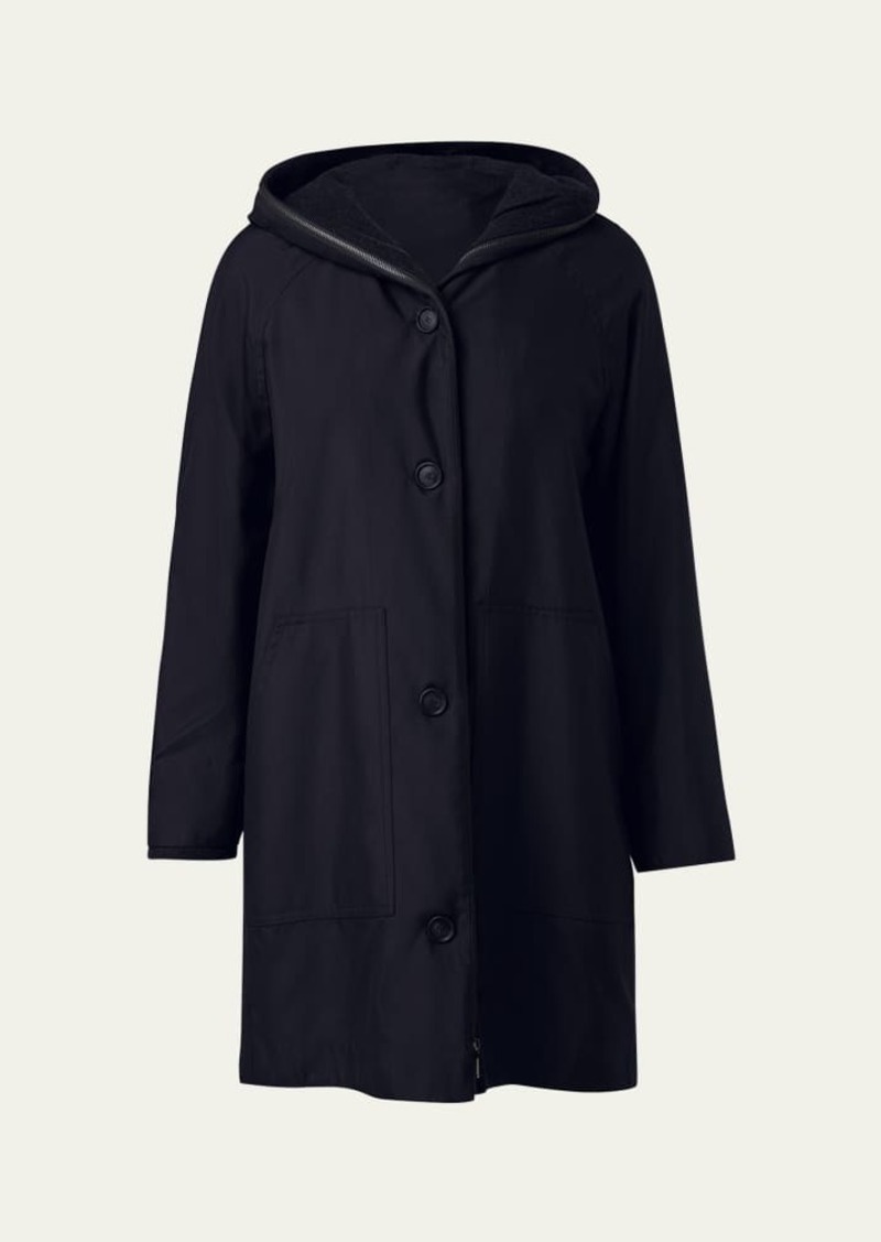 Akris Hooded  Cashmere Two-In-One Short Coat