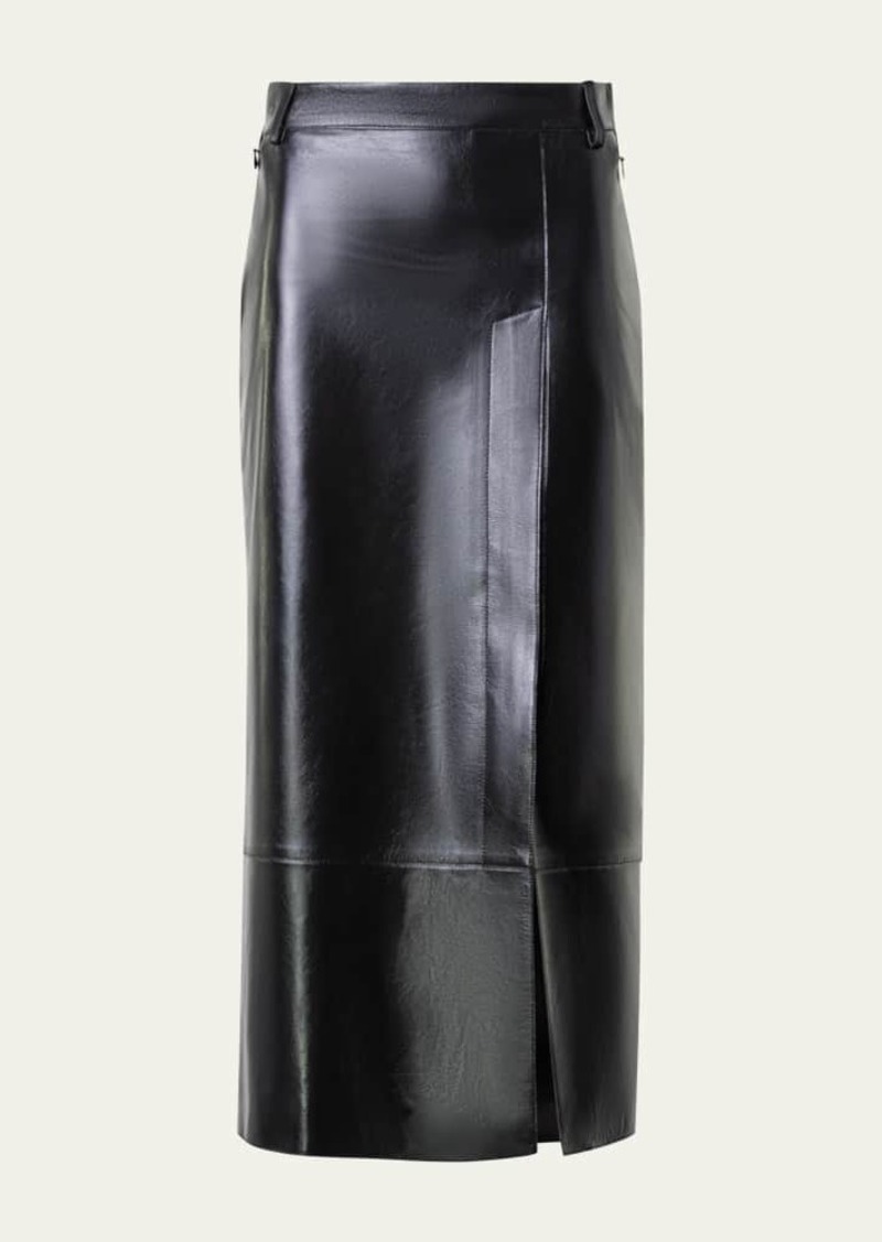 Akris Lacquer Nappa Leather Pencil Skirt