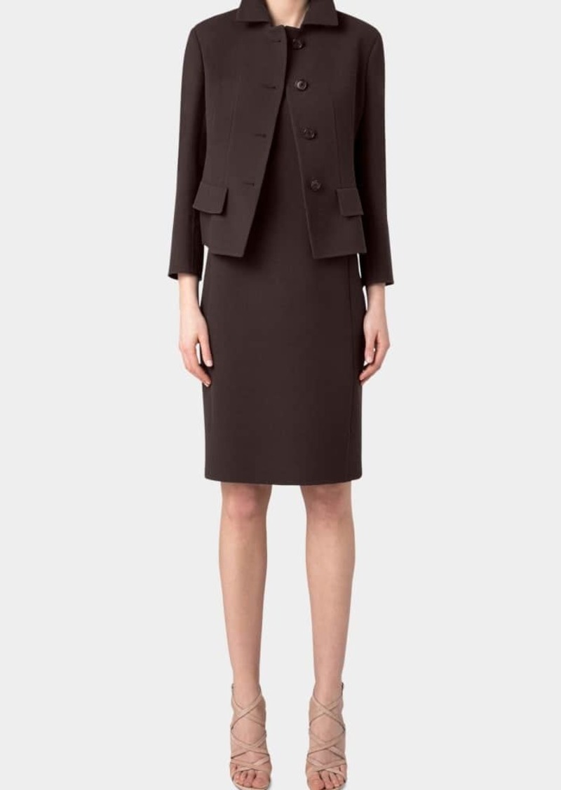 Akris Lea Fitted Wool Short Jacket