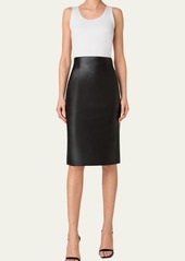 Akris Leather Knee-Length Skirt