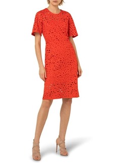 Akris Letter Embroidered Openwork Sheath Dress in Hibiscus at Nordstrom