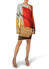 Akris Liquid Light Print Wool Mousseline Shift Dress in Multicolor at Nordstrom