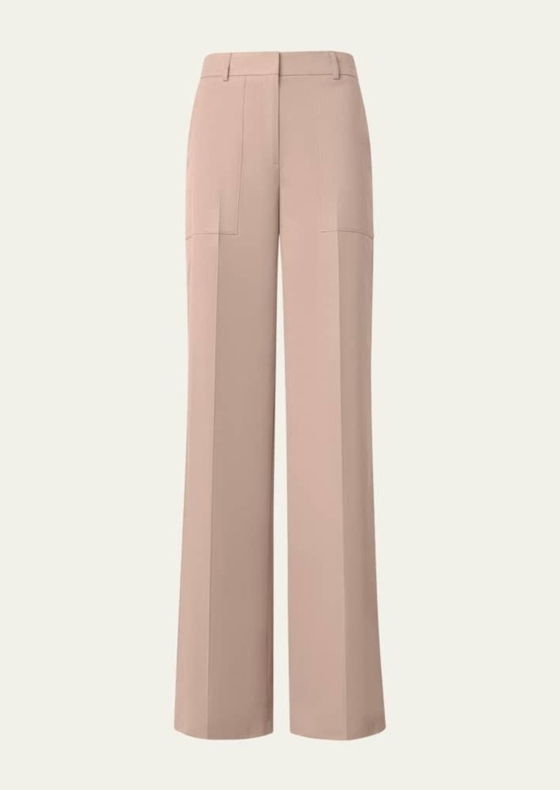 Akris Melin Cotton Poplin Wide-Leg Pants