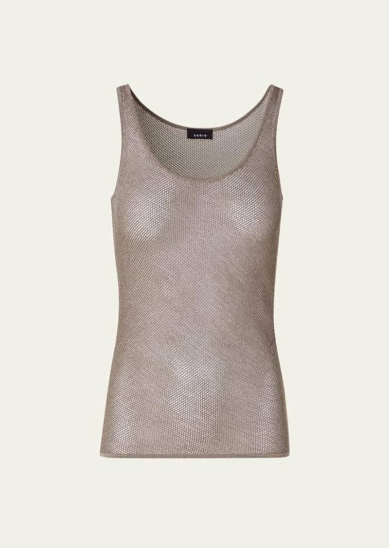 Akris Metallic Grid Knit Tank Top