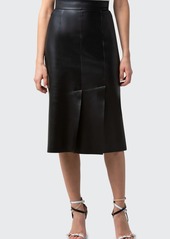 Akris Napa Lamb Leather Skirt w/ Slits