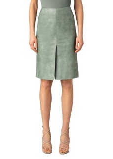 Akris Nappa Leather Pencil Skirt in Salvia at Nordstrom