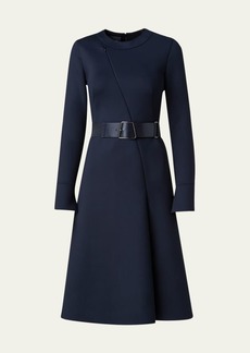 Akris Neoprene Midi Dress with Front Zip Detail