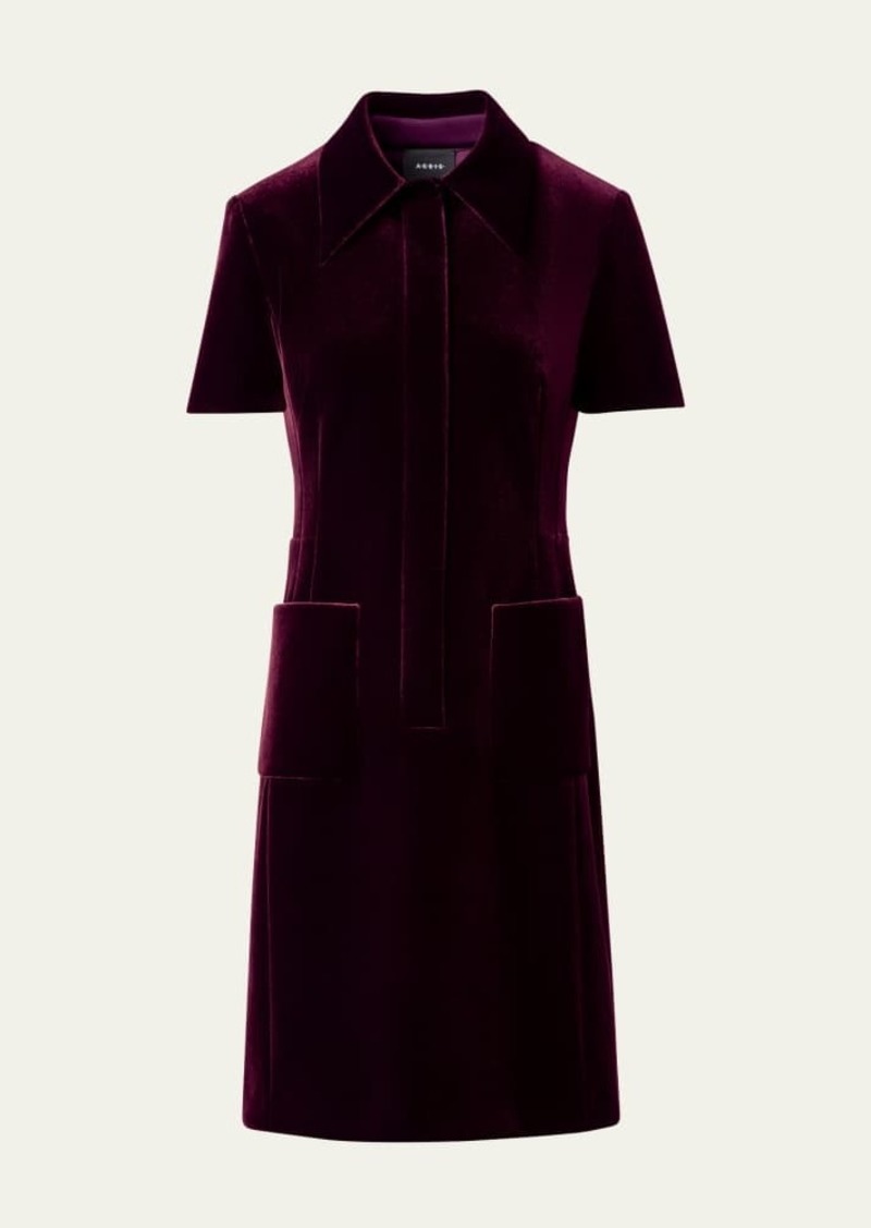 Akris Neoprene Velvet Shirtdress