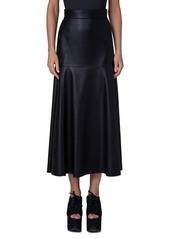 Akris Paneled Leather Midi Skirt in 009 Black at Nordstrom