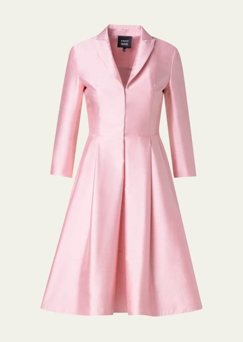 Akris Pintuck Silk Coat Dress