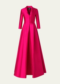 Akris Pintuck Silk Coat Dress Gown