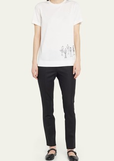 Akris Placed Croquis Embroidered Jersey T-Shirt