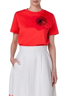 Akris Poppy Patch Cotton T-Shirt at Nordstrom