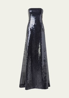 Akris Sequined Strapless Dress