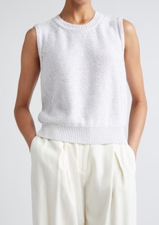 Akris Sequin Linen Blend Sweater Vest