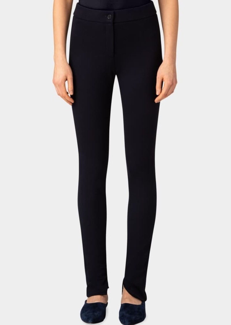 Akris Slit-Hem Jersey Skinny-Leg Pants