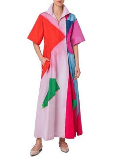 Akris Spectra Print Cotton Poplin Maxi Dress