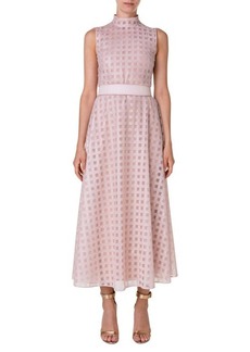 Akris Square Embroidered Silk Tulle Dress