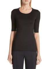 Akris Stretch Silk Jersey Top in 009-Black at Nordstrom