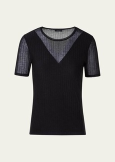 Akris Stripe Structured Knit Sweater Top