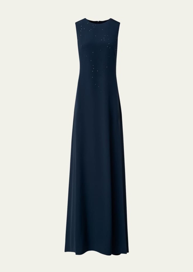 Akris Swarovski Crystal Star Silk Crepe Gown