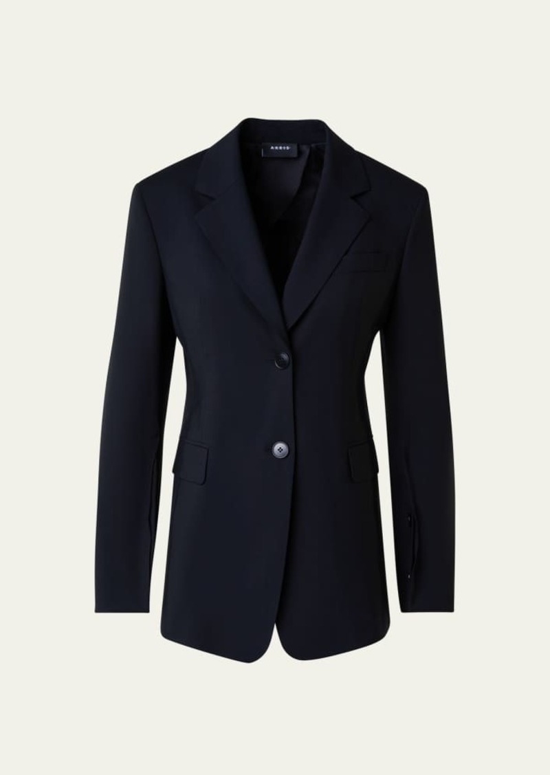 Akris Taddeo Poplin Wool Blazer Jacket