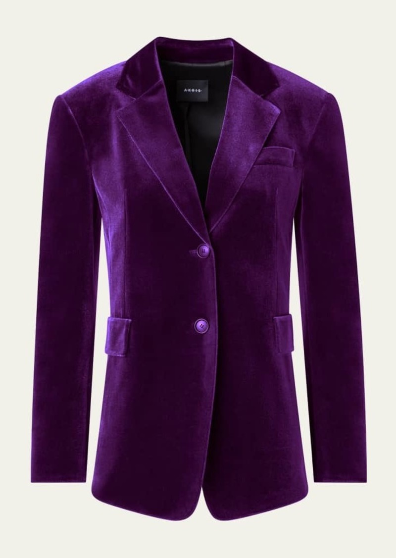 Akris Taddeo Stretch Velvet Blazer Jacket