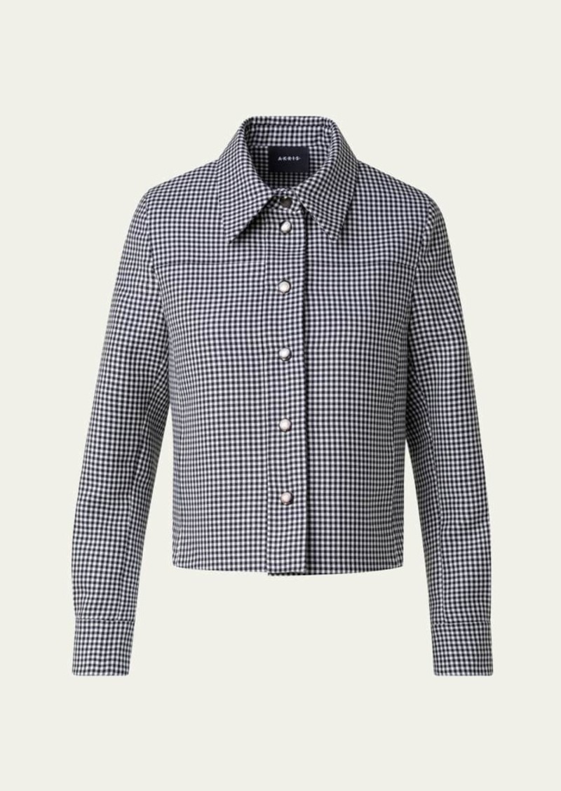 Akris Talitha Vichy Wool Shirt Jacket