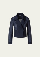 Akris Taylor Short Open-Front Grid Jacket