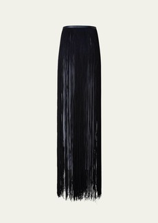 Akris Thin Leather Belt with Long Fringes