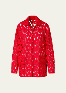 Akris Tommi Anemones Embroidered Oversize Jacket
