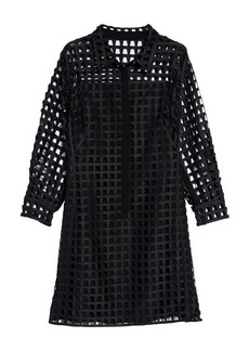 Akris Trapezoid Grid Tunic Dress in 009 Black at Nordstrom