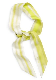 Akris Waterstripe Silk Twill Skinny Scarf in 025 Limoncello at Nordstrom