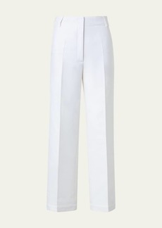 Akris Wide-Leg Crop Cotton Twill Pants