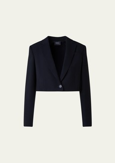 Akris Wool-Blend Cropped Blazer Jacket