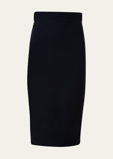 Akris Wool Double-Face Midi Pencil Skirt
