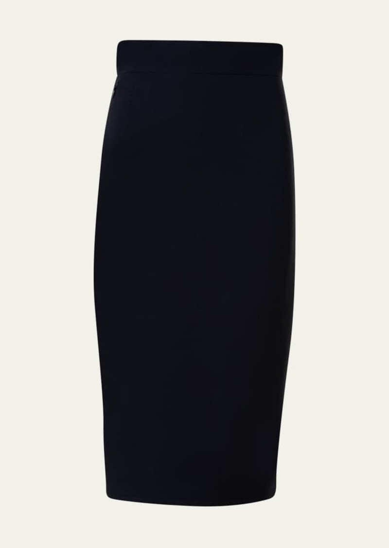 Akris Wool Double-Face Midi Pencil Skirt