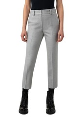 Akris Wool Stretch Flannel Crop Pants in Aluminium at Nordstrom