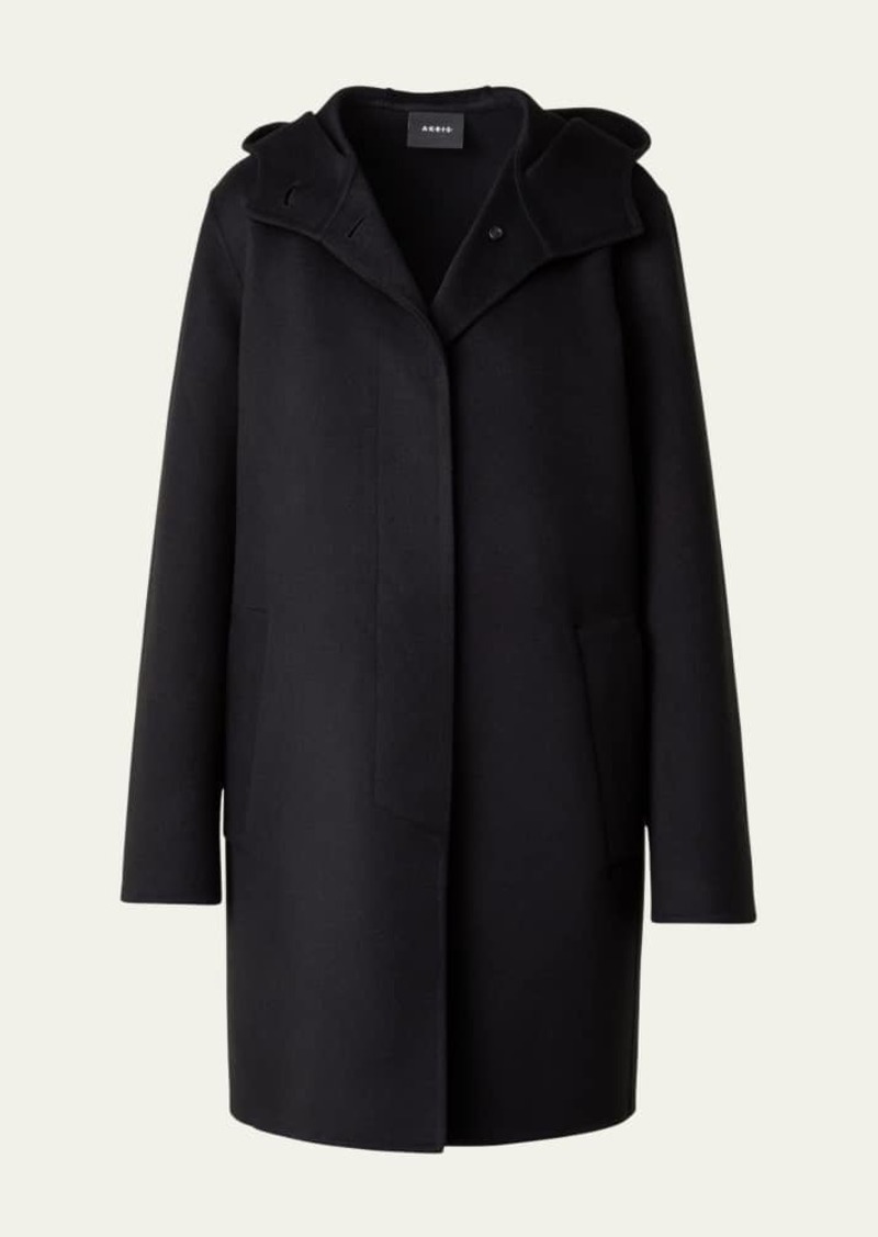 Akris Zandra Short Hooded Cashmere Coat