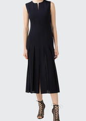 Akris Zip-Front Seamed Wool-Blend Dress